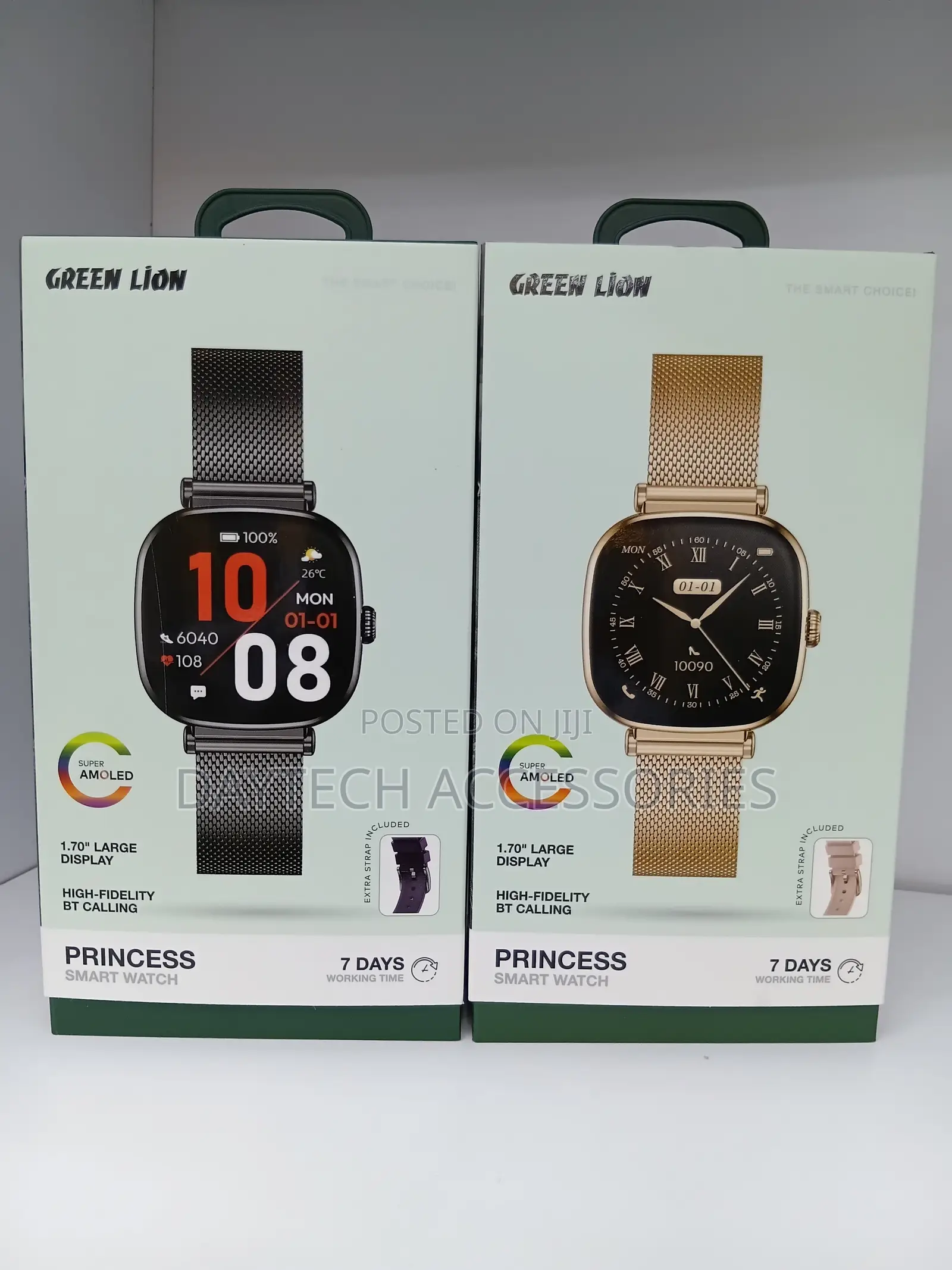 Green Lion Princess Smart Watch – Stylish, BT Calls, IP68