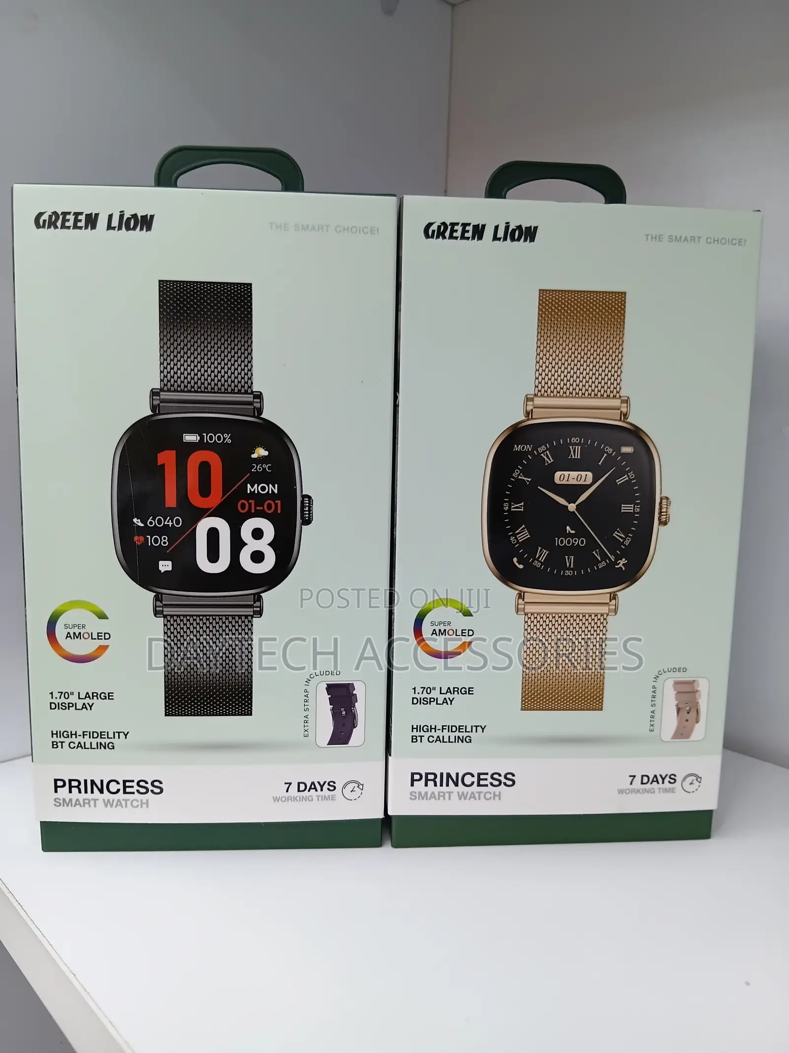 Green Lion Princess Smart Watch 1.70-Inch AMOLED Display