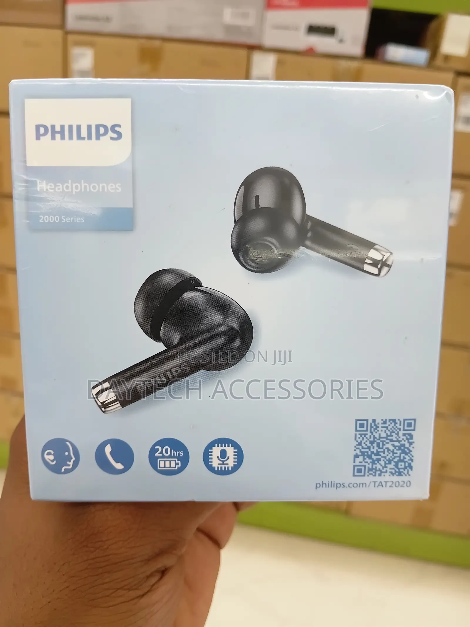 The Philips TAT2020 Black True Wireless in-Ear Headphones