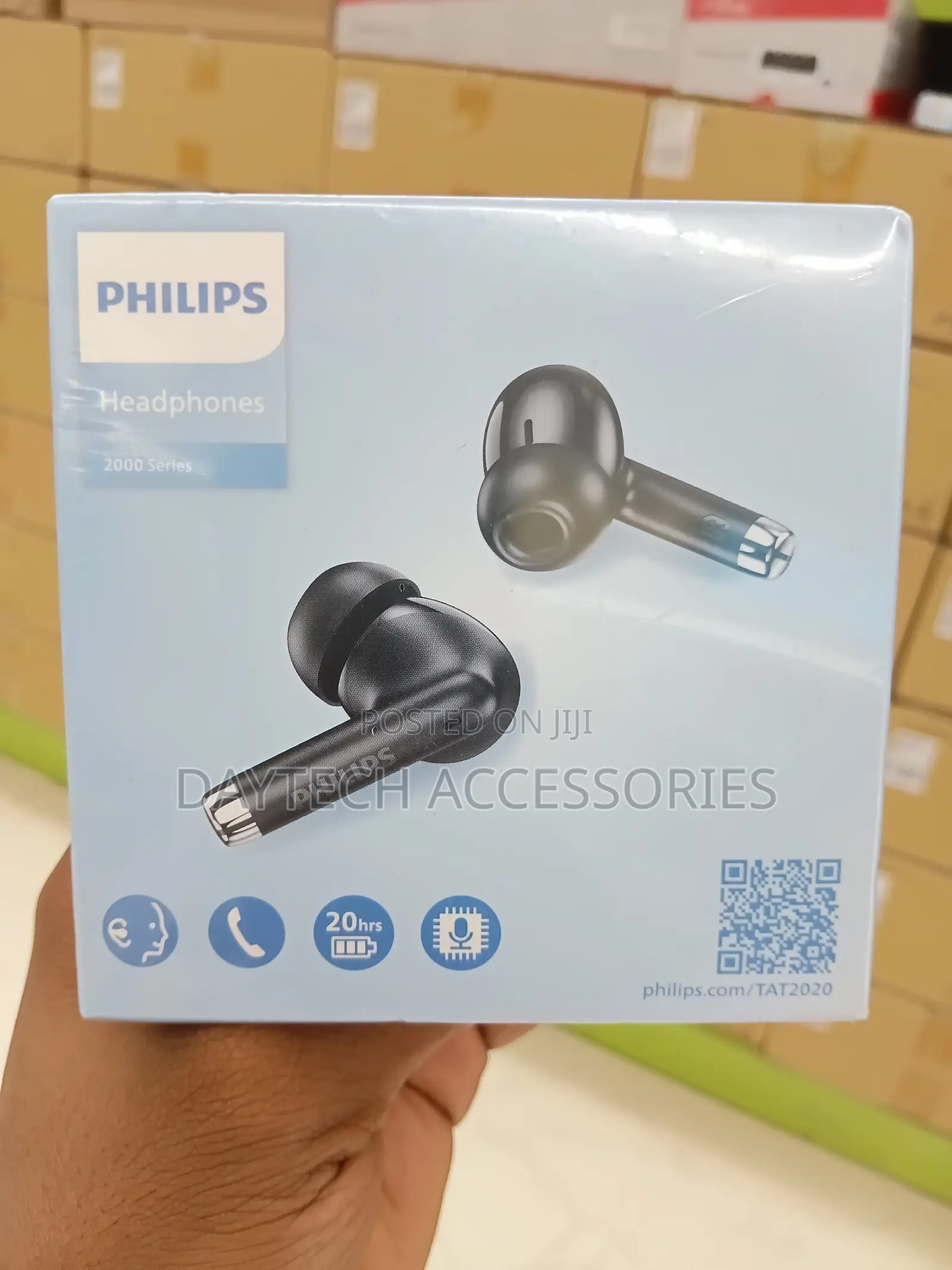 The Philips TAT2020 Black True Wireless in-Ear Headphones