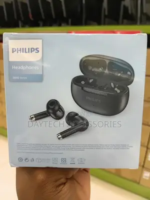 Philips 2000 Series True Wireless Earbuds (TAT2020) in Black.