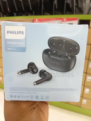 Philips 2000 Series True Wireless Earbuds (TAT2020) in Black.
