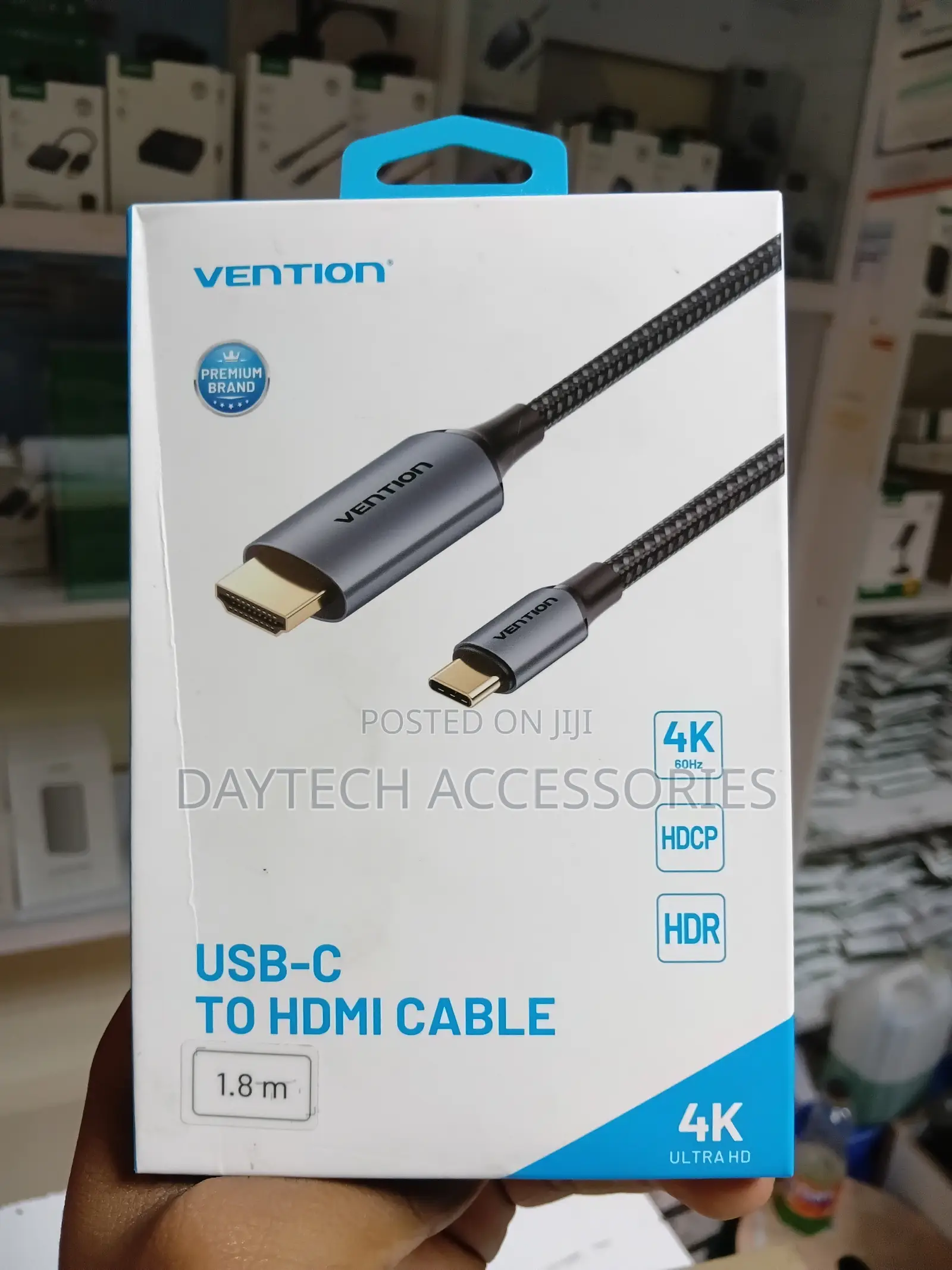 Vention Cotton Braided USB-C to HDMI Cable 1.8M - Grey