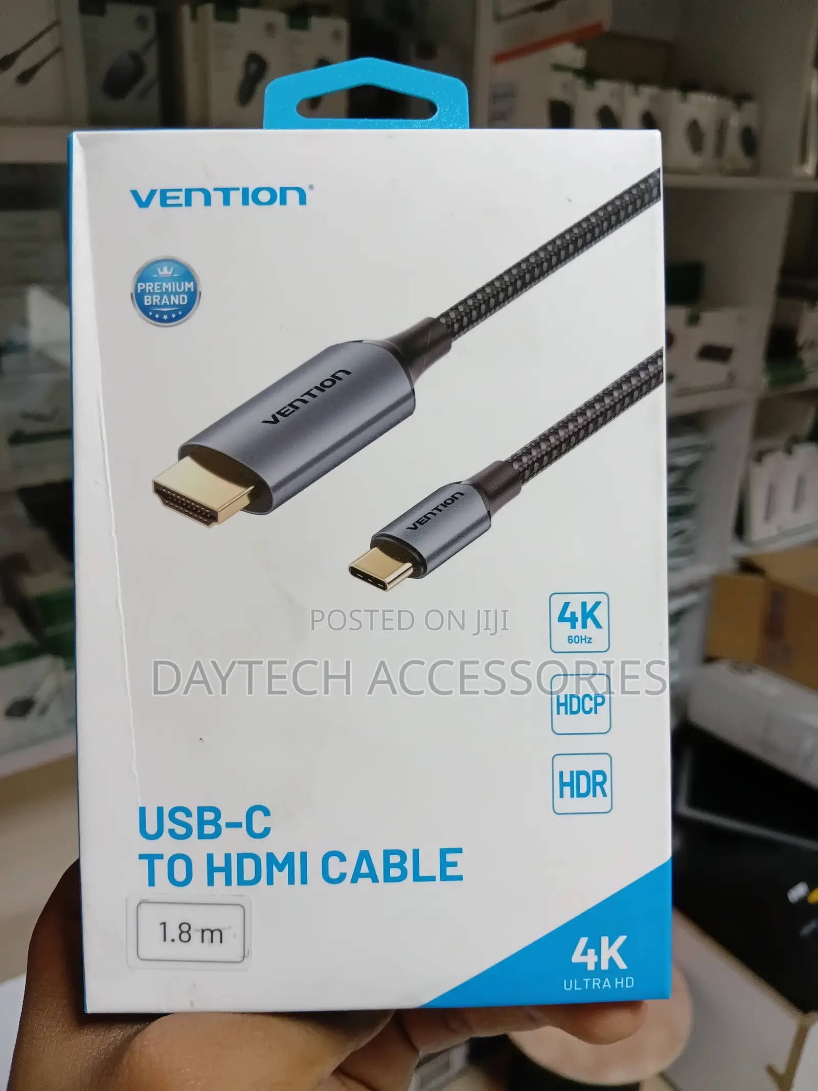 Vention Cotton Braided USB-C to HDMI Cable 1.8M - Grey