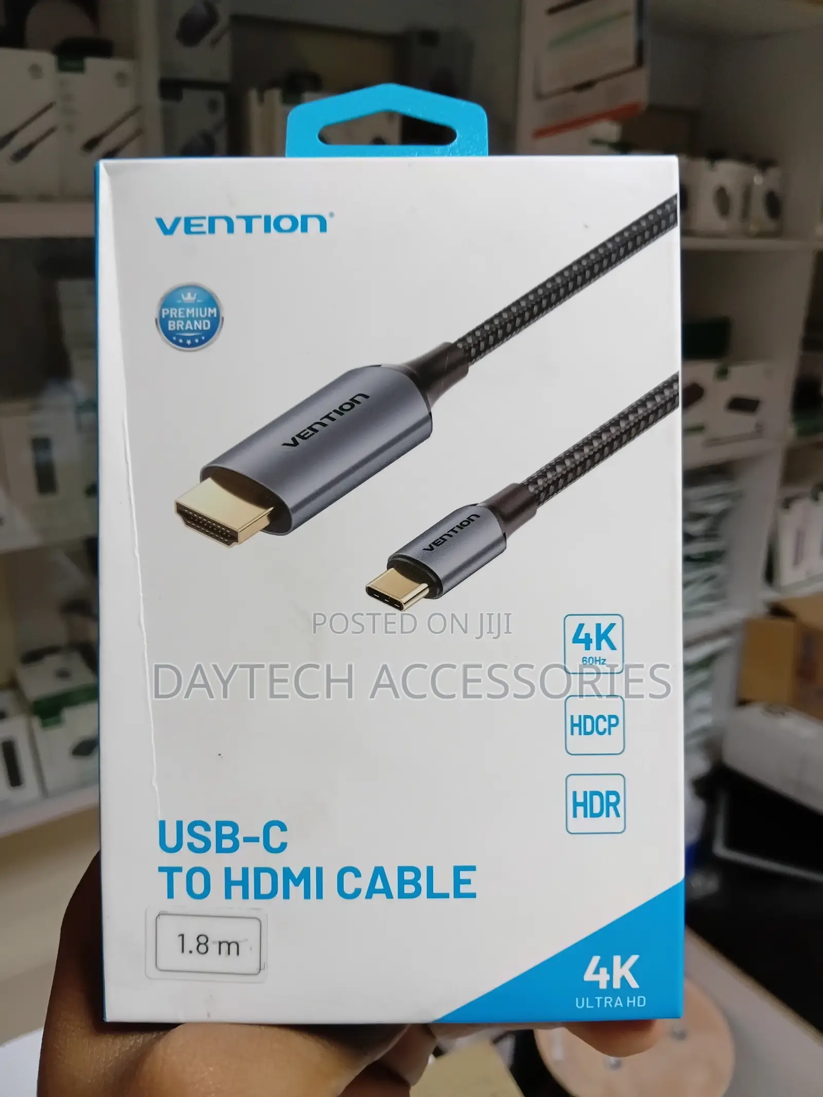 Vention Cotton Braided USB-C to HDMI Cable 1.8M - Grey