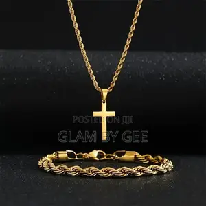 Premium Stainless Steel Cross Necklace – Gold, Silver Black