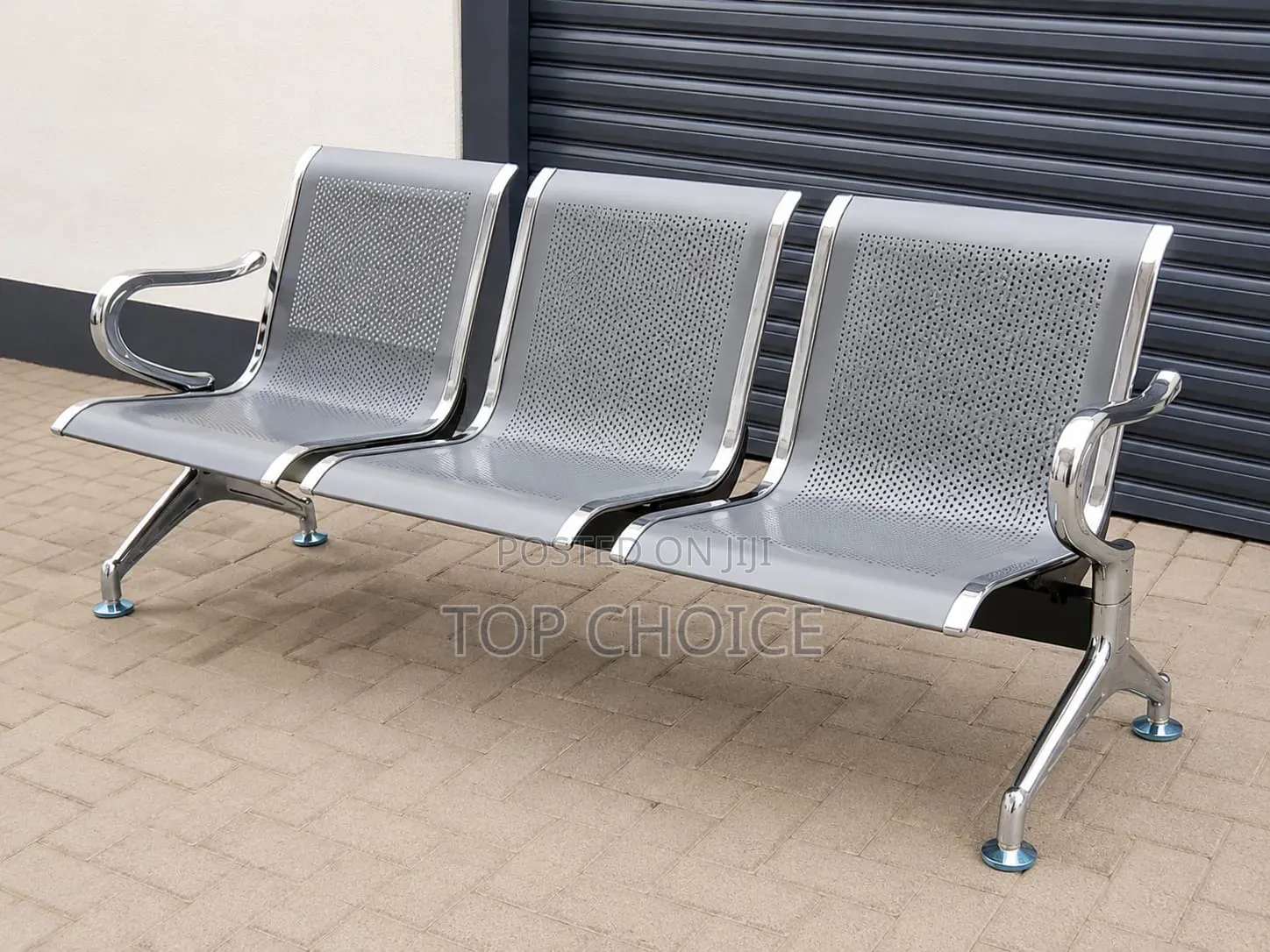 Silver Waiting Chairs 3-Seater
