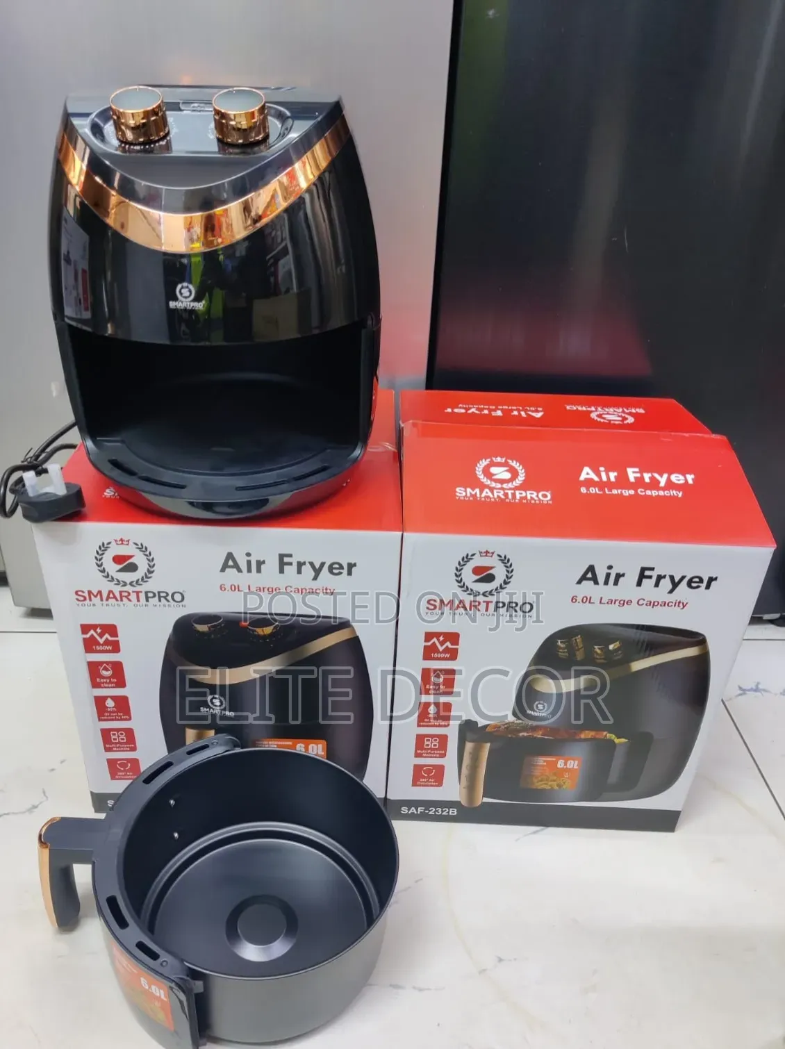 SmartPro 6L Air Fryer SAF-232B – Oil-Free Fryer, Bake, Roast & Grill