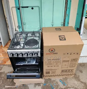 SmartPro SGC-50×50BS 3+1 Standing Cooker – 3 Gas + Electric Plate,