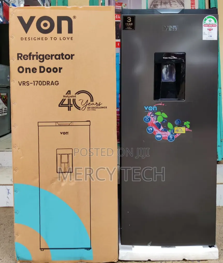 Von 176L Single Door Fridge With Dispenser