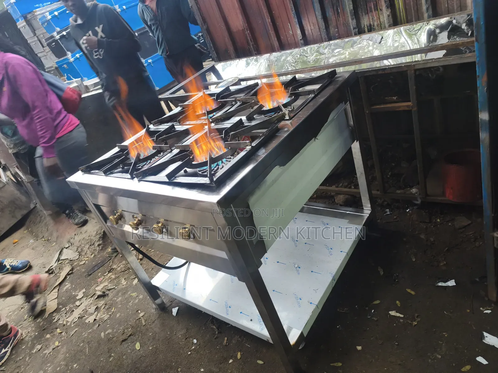 Stainless Steel 4 Burner Gas Cooker Heavy Duty