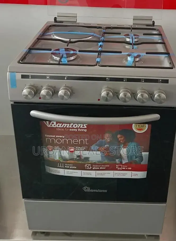 60*60 Ramtons 3g+1e  Silver Standing Cooker- Rc/820