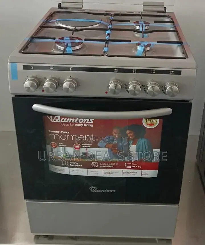 60*60 Ramtons 3g+1e  Silver Standing Cooker- Rc/820