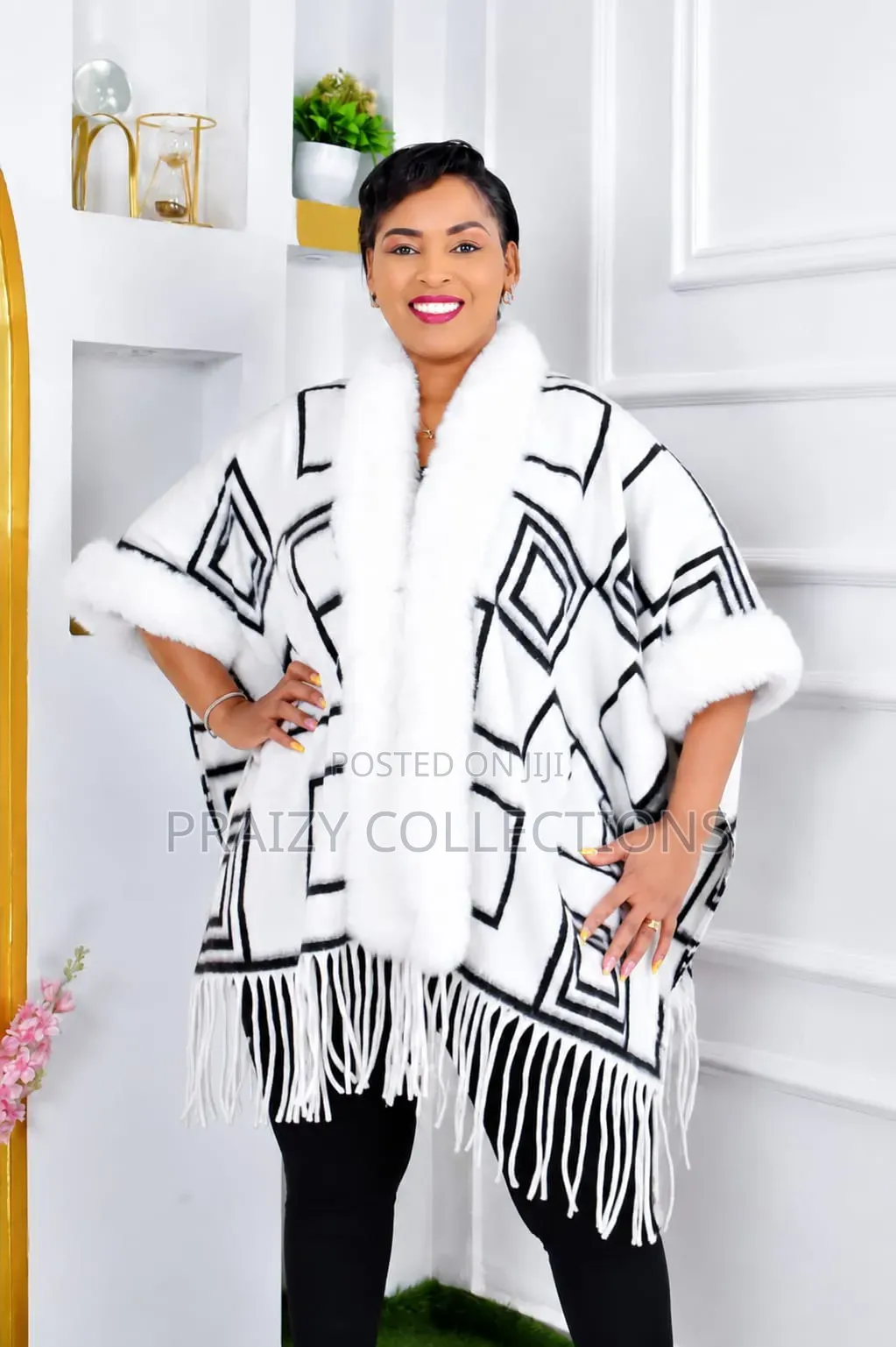 Fleece Cap Women Ponchos