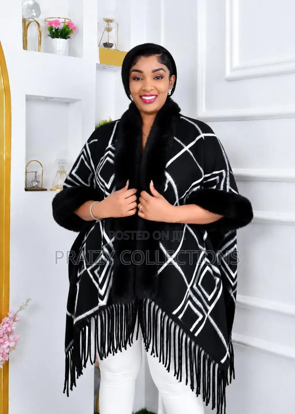 Fleece Cap Women Ponchos