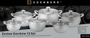 EB-4038  12pc Edenburg Stainless Steel Cookware