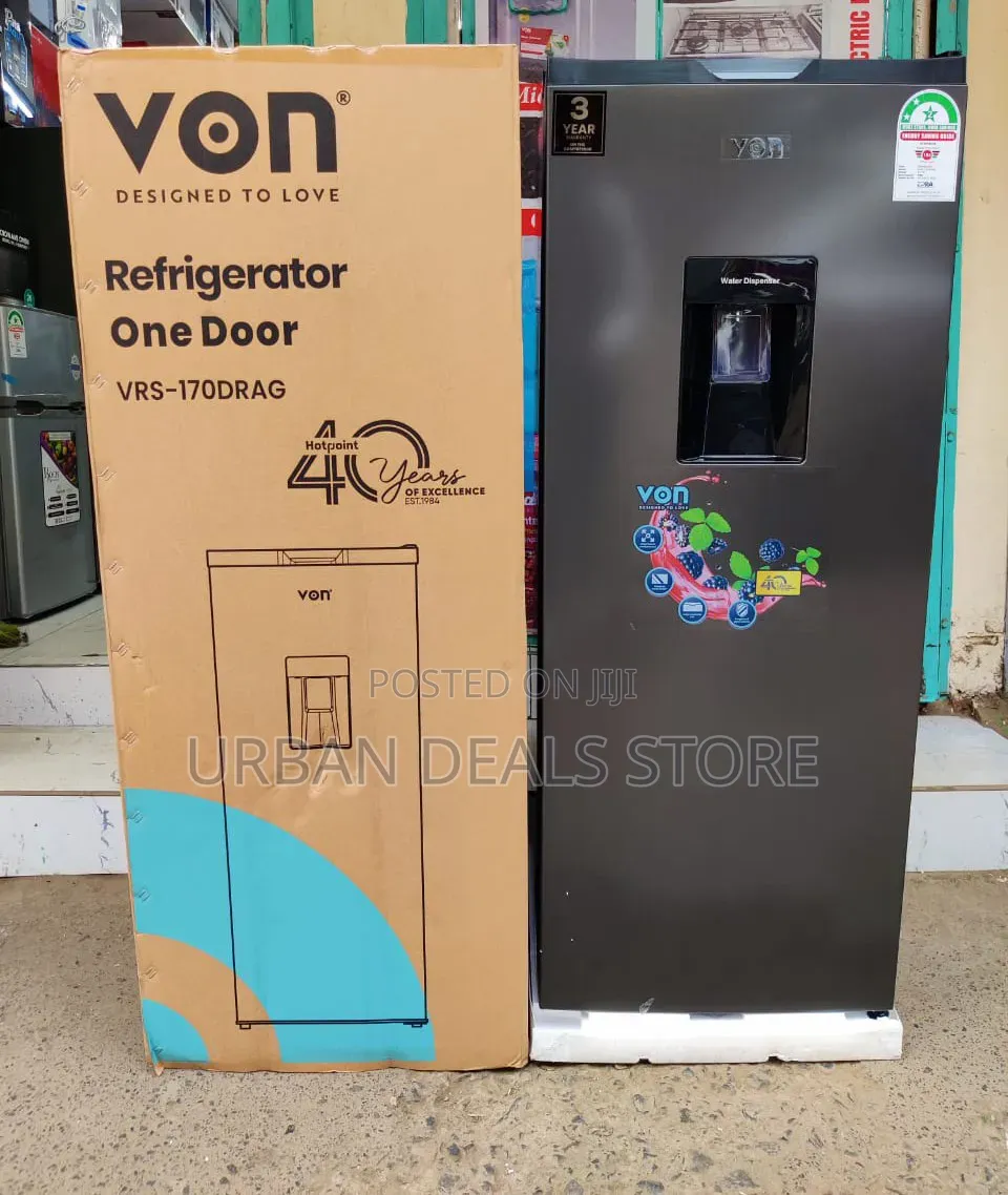 Von 176l Single Door Fridge With Dispenser