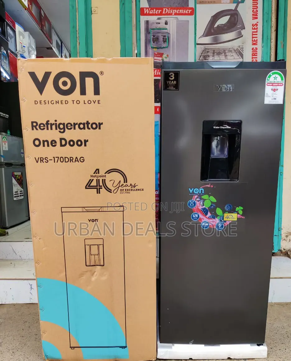 Von 176l Single Door Fridge With Dispenser