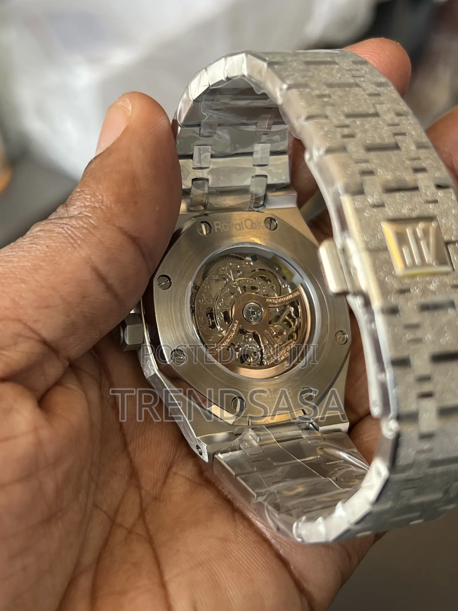 Audemars Piguet Stainless Steel Rainbow Frosted Skeleton Watch