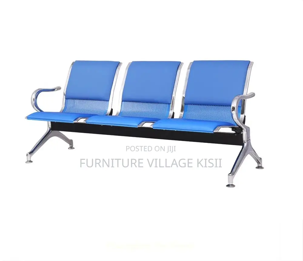 Office Bench; 3-Link Padded Reception Waiting Bench