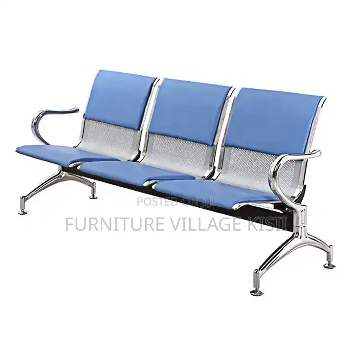 Office Bench; 3-Link Padded Reception Waiting Bench