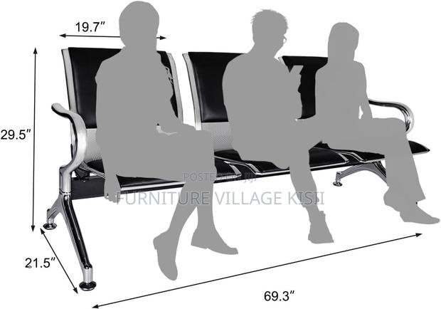 Office Bench; 3-Link Padded Reception Waiting Bench - thumbnail 4