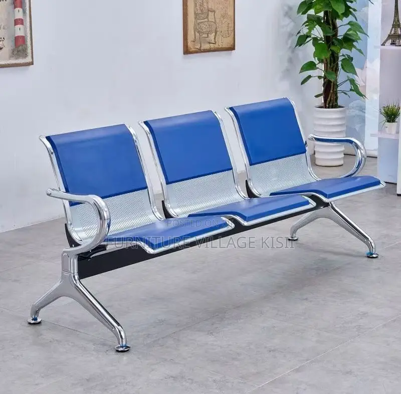 Office Bench; 3-Link Padded Reception Waiting Bench