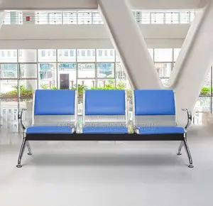 Office Bench; 3-Link Padded Reception Waiting Bench