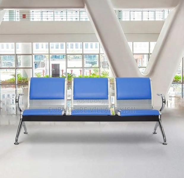 Office Bench; 3-Link Padded Reception Waiting Bench