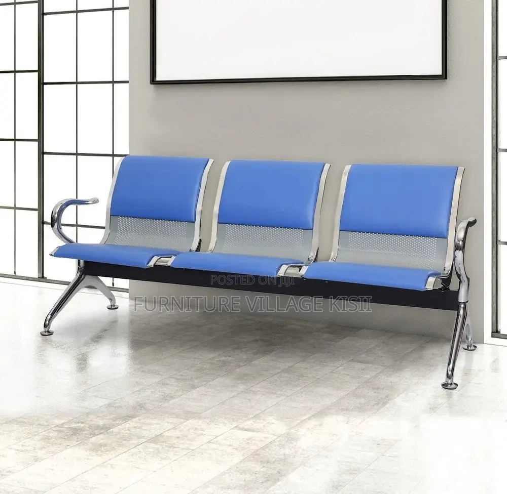 Office Bench; 3-Link Padded Reception Waiting Bench