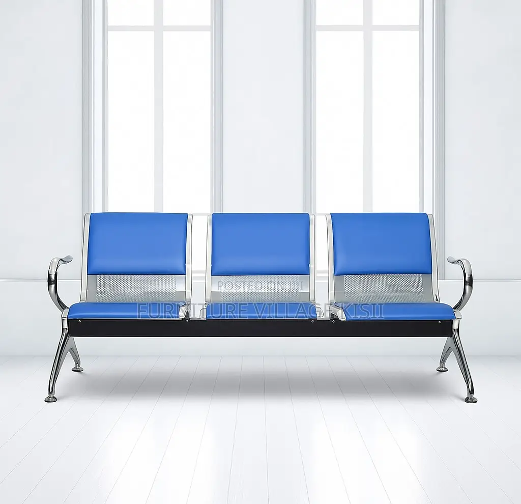 Office Bench; 3-Link Padded Reception Waiting Bench