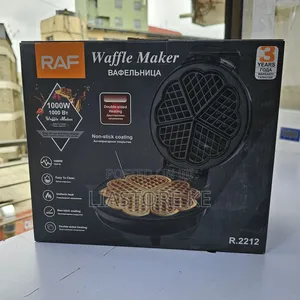 Waffle Maker 1000W – Heart-Shaped Waffles, Non-Stick Plates