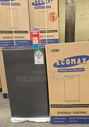 Ecomax 90L Double Door Refrigerator – Dark Silver