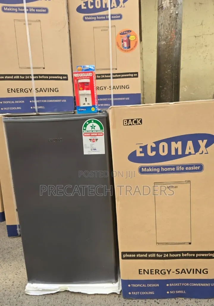 Ecomax 90L Double Door Refrigerator – Dark Silver