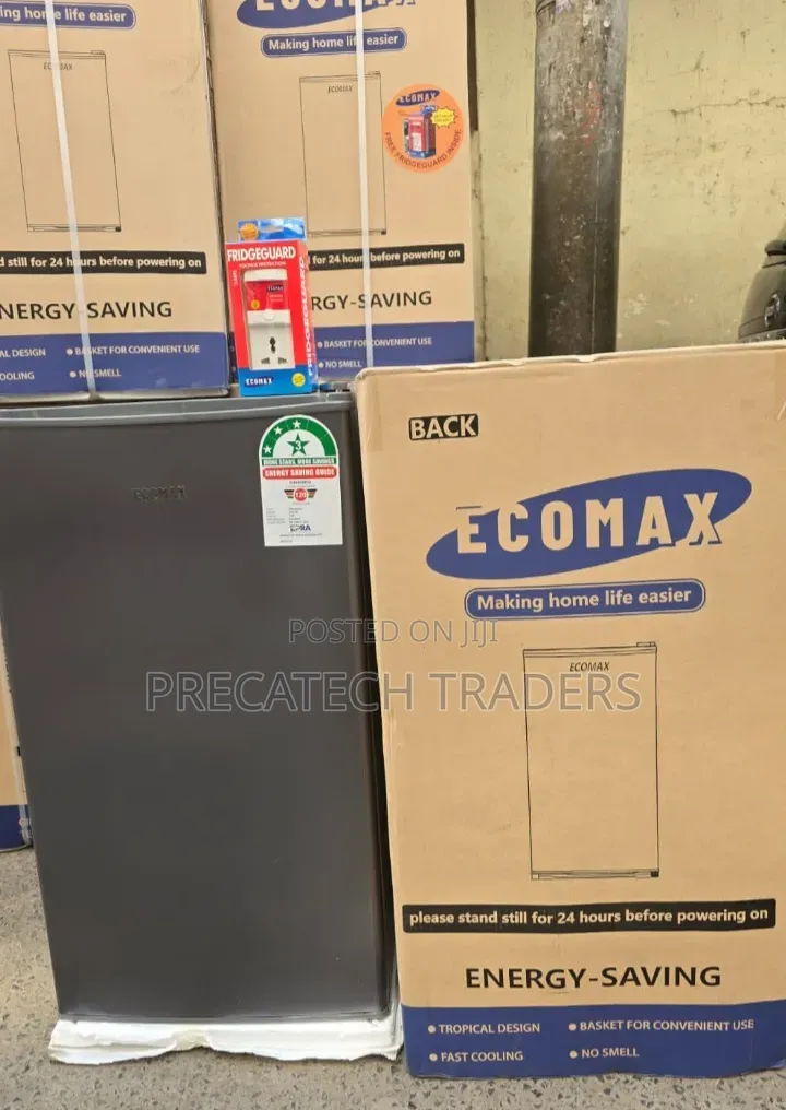 Ecomax 90L Double Door Refrigerator – Dark Silver