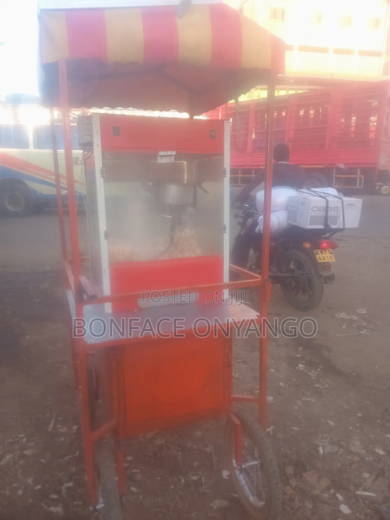 Automatic Caramel Popcorn Making Machine, Four Wheels, Gas,solar,