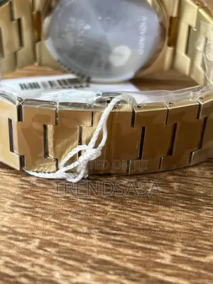 Movado Chronograph Gold Black Dial Gents Watch
