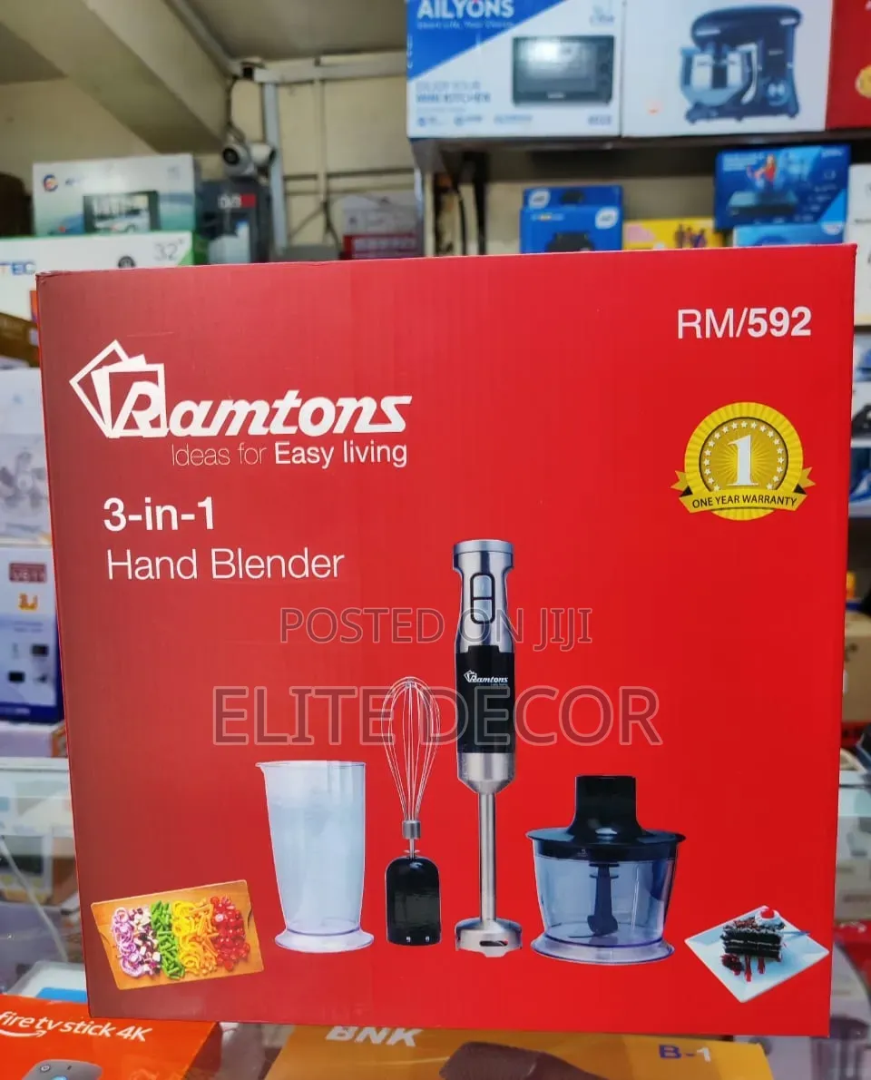 Ramtons RM/592 3-in-1 Hand Blender 600W | Blender, Chopper & Whisk