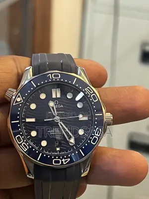 Omega Seamaster Stainless Steel Blue Dial Bezel Rubber Gents Watch