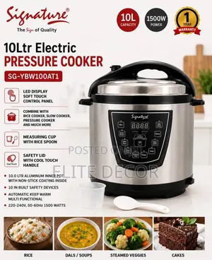 Signature 10L Electric Pressure Cooker – 1400W Smart Cooker