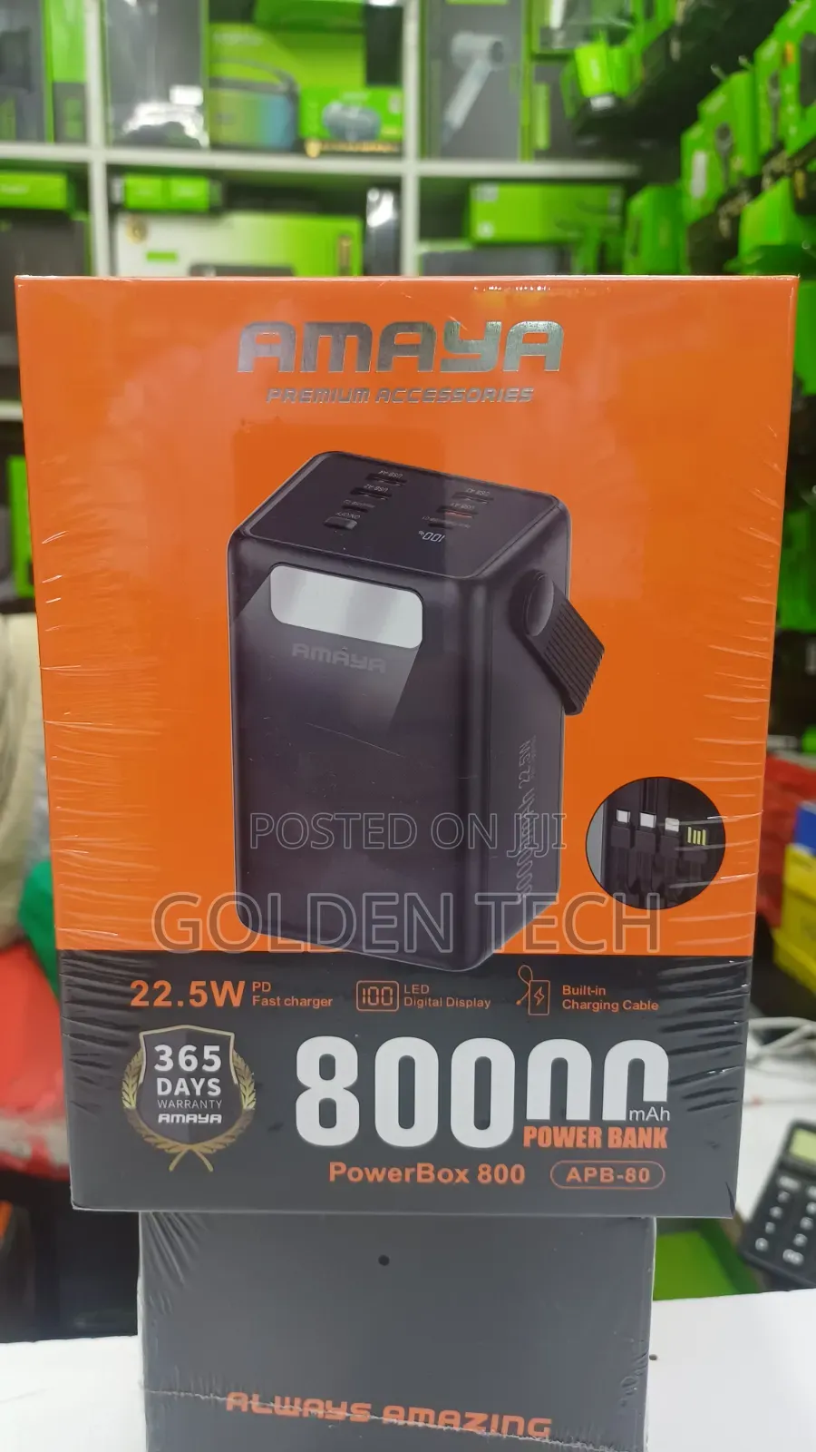 Amaya PowerBox 800 APB-80 80,000mAh 22.5W  Power Bank Wigh Display