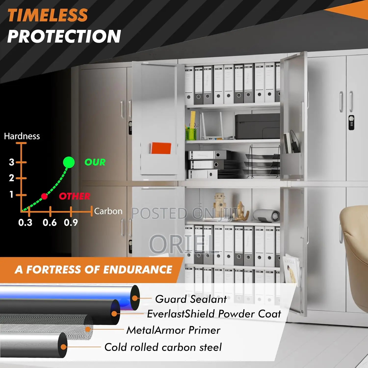 Office Cabinet : Metal Storage Cabinet With 4-Doors
