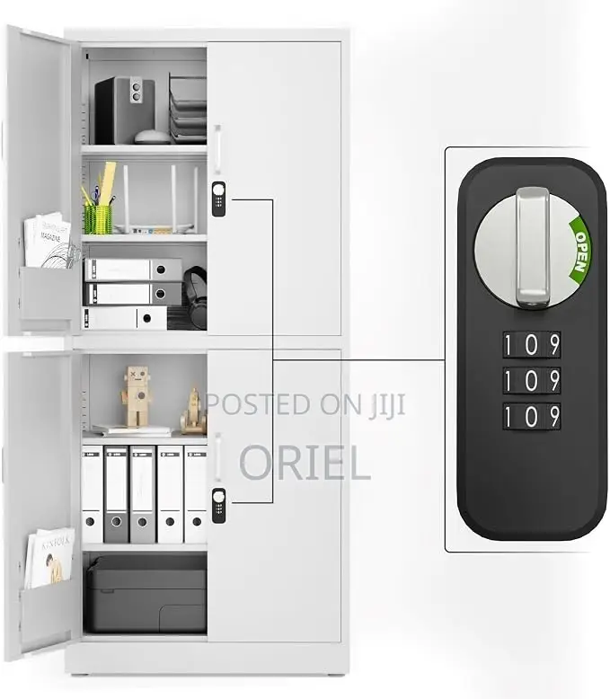 Office Cabinet : Metal Storage Cabinet With 4-Doors