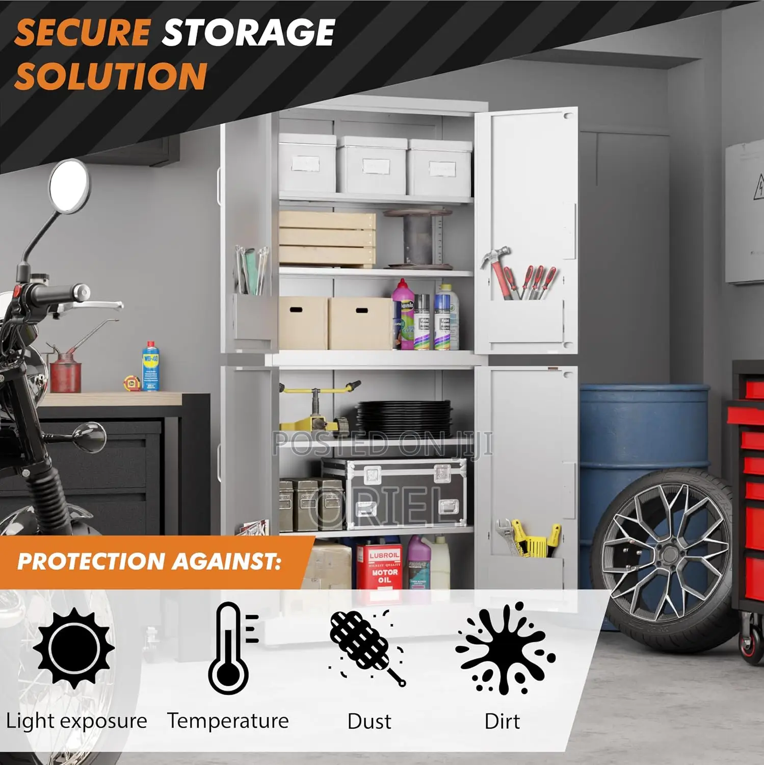 Office Cabinet : Metal Storage Cabinet With 4-Doors