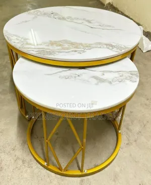 Coffee Table,Elegant 2-in-1 Marble Nesting Coffee Tables