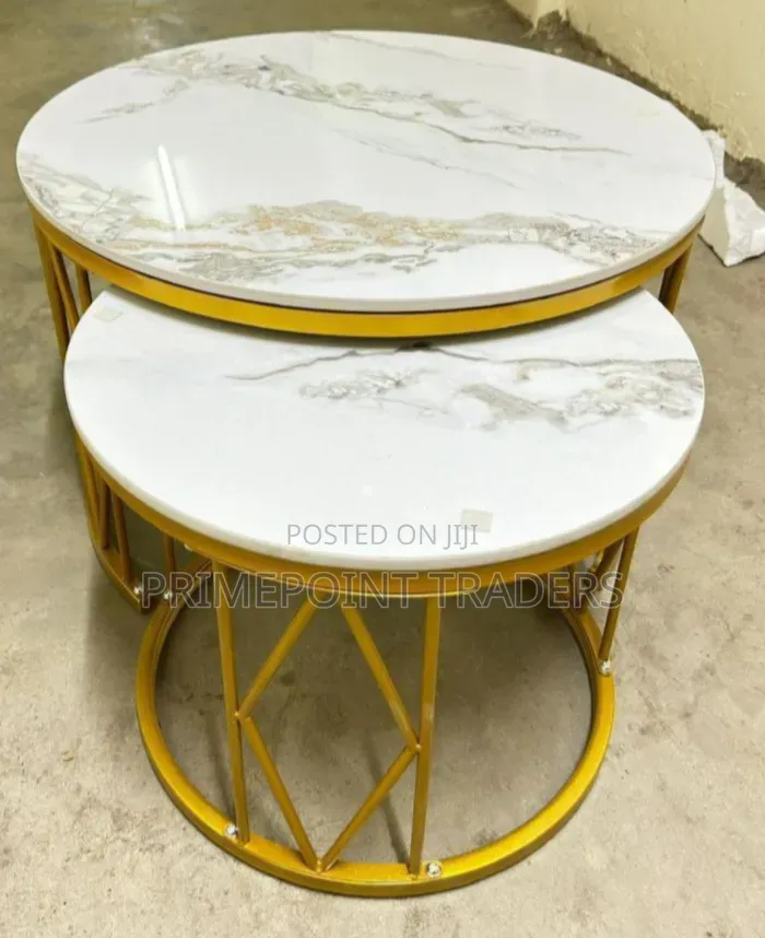 Coffee Table,Elegant 2-in-1 Marble Nesting Coffee Tables