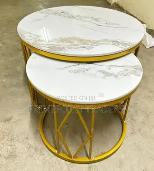 Coffee Table,Elegant 2-in-1 Marble Nesting Coffee Tables