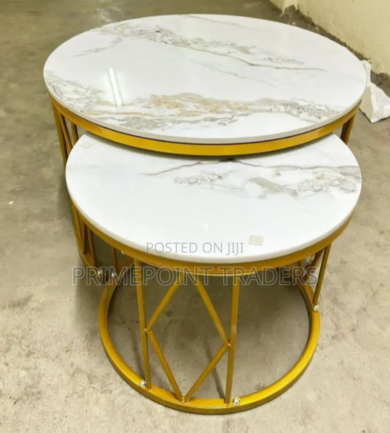 Coffee Table,Elegant 2-in-1 Marble Nesting Coffee Tables