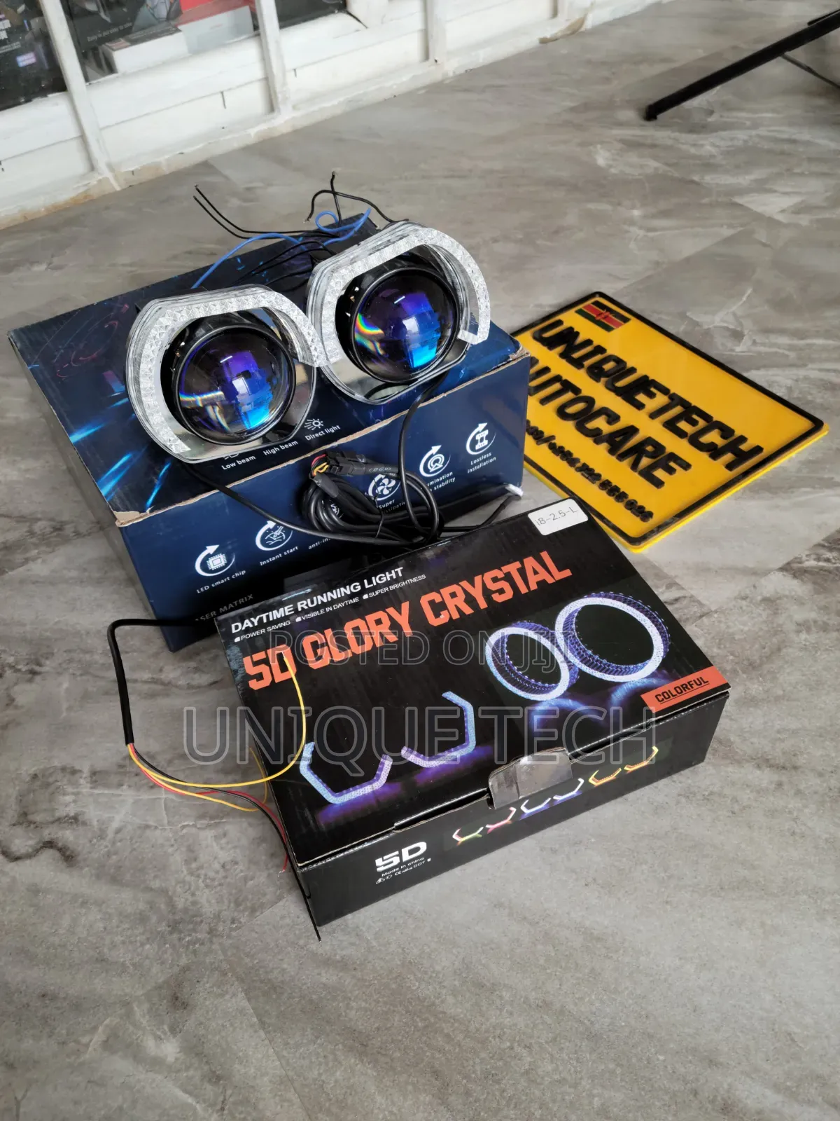 Car 5 D Glory Rings With 2.5" No Laser Headlight Projectors