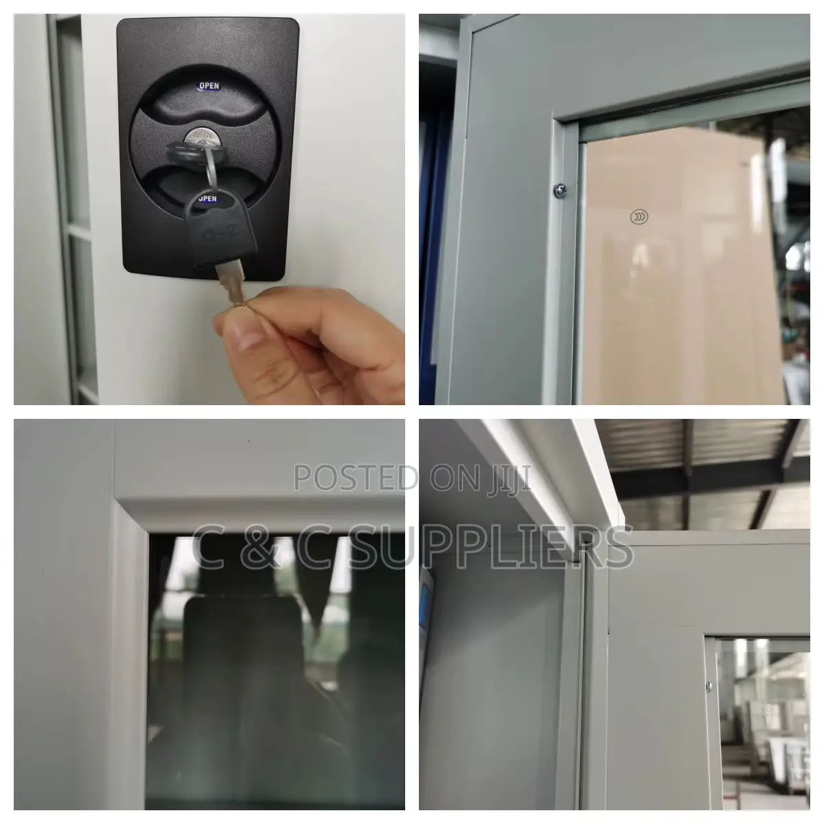 Storage Swing Glass Door Cabinet.